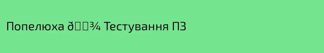 Попелюха 👾 Тестування ПЗ